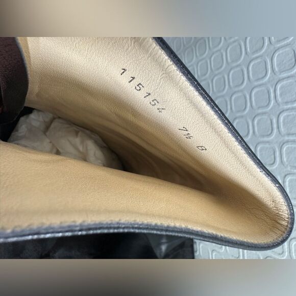 Gucci Black Leather Pointed Toe Ankle Boots Size 37 1/2 US 7 1/2 Original Box - Picture 9 of 16